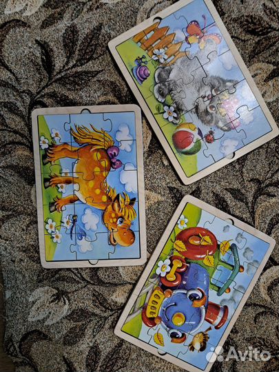 Деревянные пазлы вкладыши