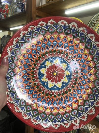 Ляган Риштанская Керамика 32 см. плоский