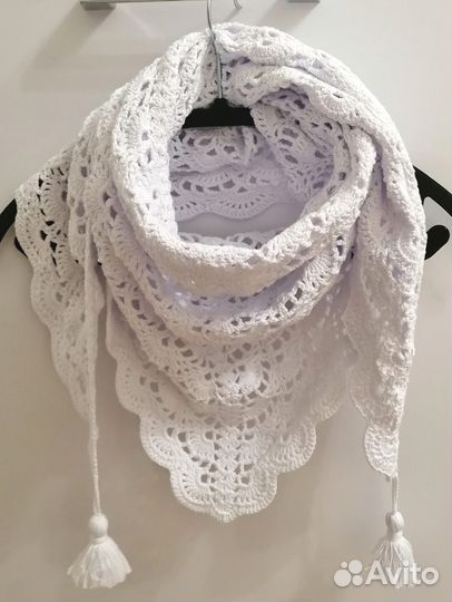 Бактус, косынка, шарф, косынка. Ручная работа