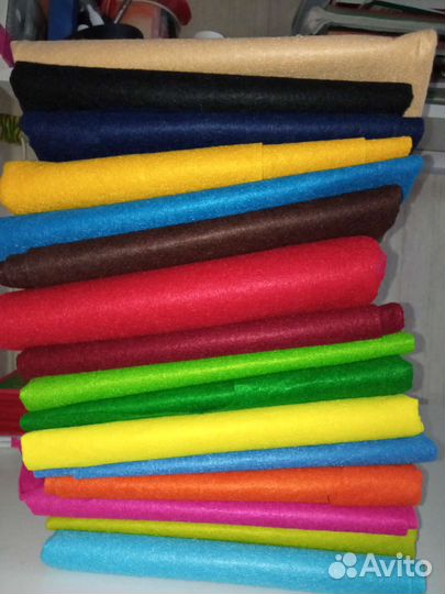 Фетр разноцветный, плотность 1 и 2мм