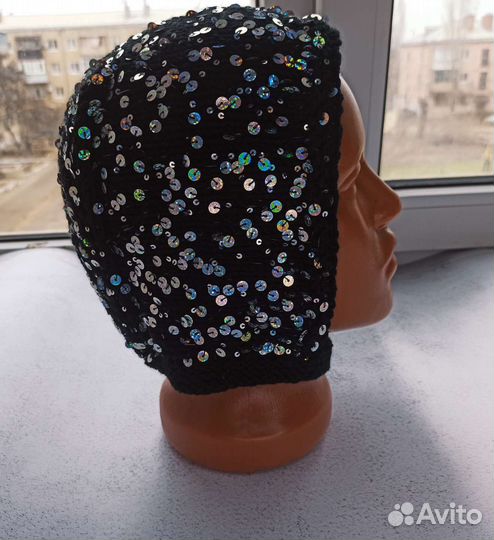 Шапка чепчик с пайетками