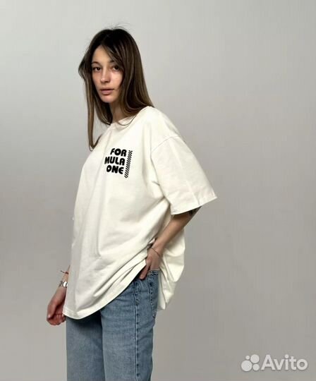 Футболка oversize с принтом корейский стиль