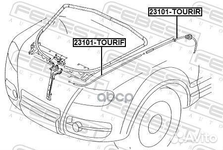 Трос открывания капота volkswagen touareg 2003