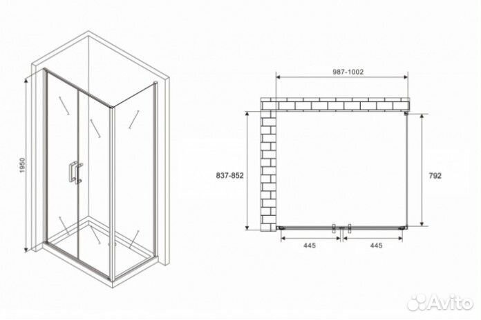 Душевой уголок Abber Sonnenstrand AG04100BC-S85B 100x85