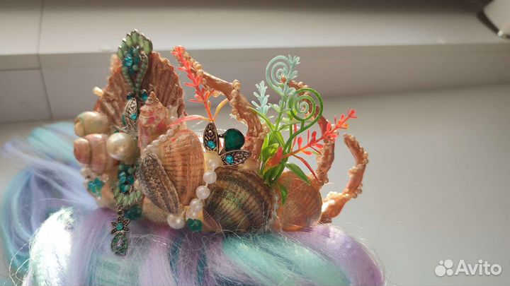 Корона Ариэль морская тематика ручн. раб. Комплект