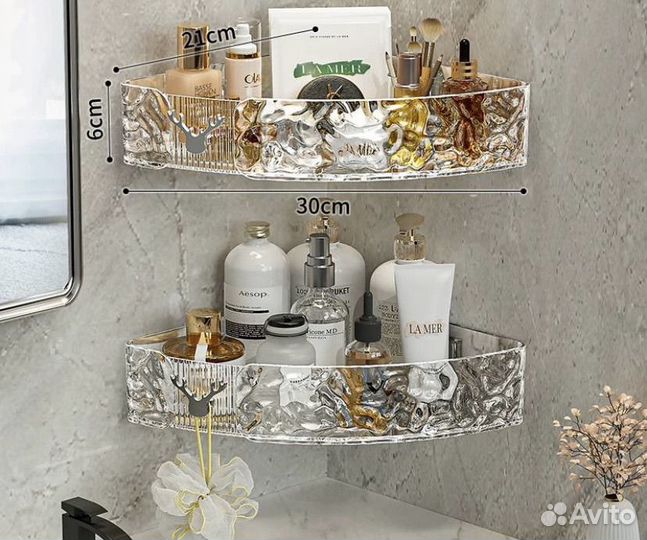 Полки для ванной комнаты и кухни угловая 2 штуки