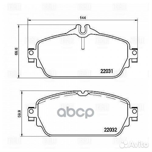 Колодки торм. для а/м Mercedes C (W205) (14) д
