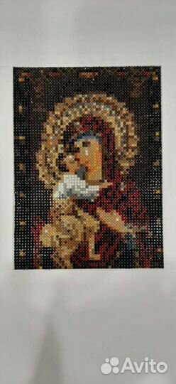 Икона Пресвятой Богородицы, алмазная вышивка