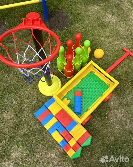 Игрушки для улицы, боулинг, тележка