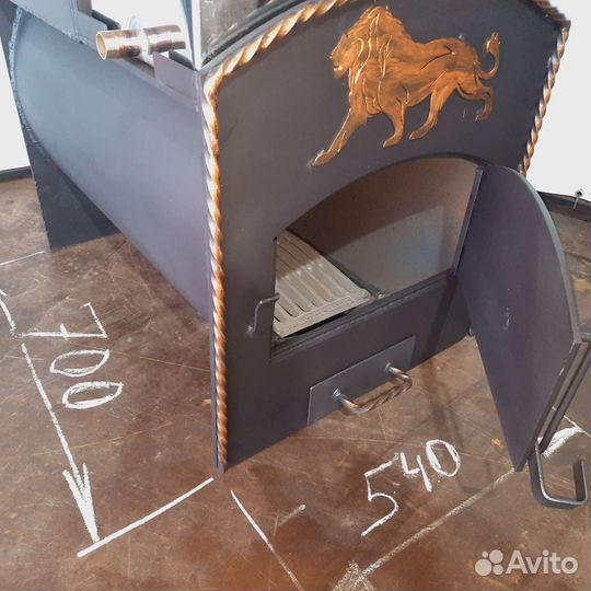 Печь с закрытой каменкой из 530-й трубы