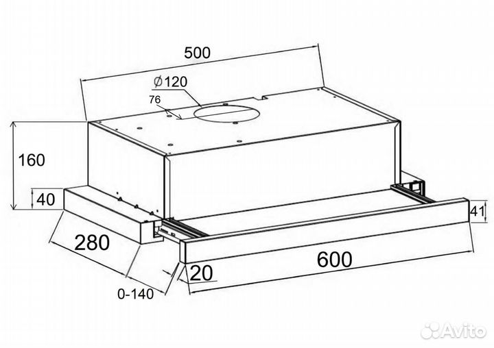 Вытяжка LEX hubble 600 (1M) black