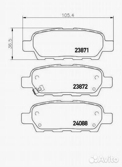 Тормозные колодки задние 2387107