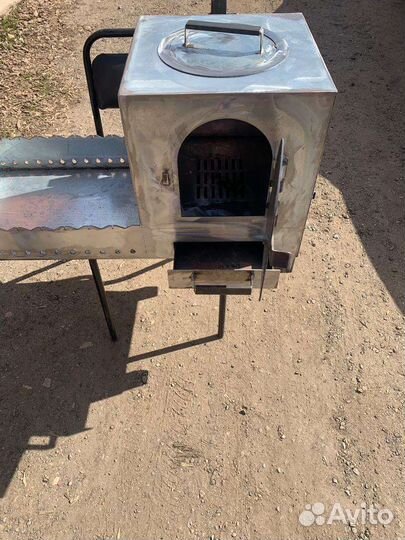 Мангал с печью под казан