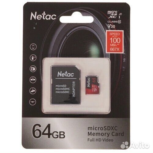 Карта памяти netac microsdxc 64GB