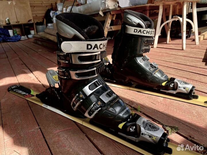 Горные лыжи 130 + ботинки + сумка