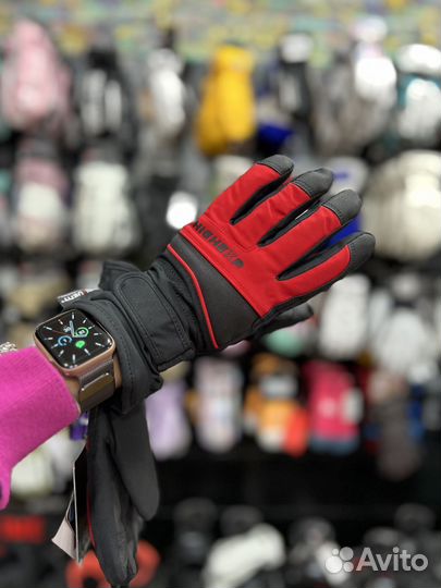 Перчатки подростковые горнолыжные черн/красн