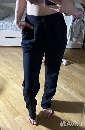 Брюки школьные синие