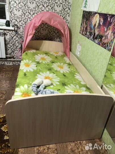 Кровать 90*170 с матрасом для девочки