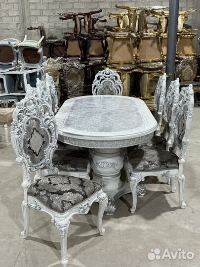 Стол Голд Овальный Серебром