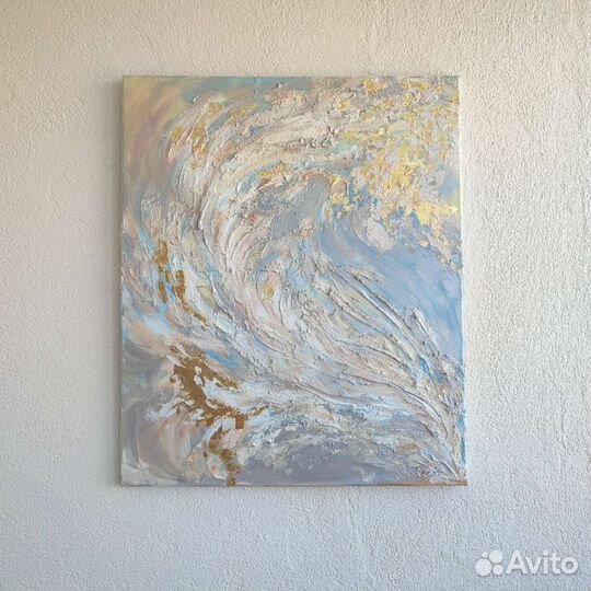 Интерьерная картина с золотом, текстурная