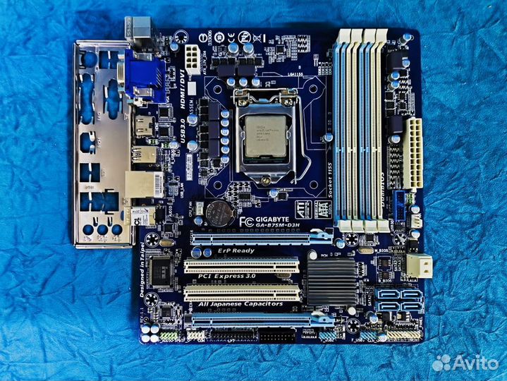 Мат. плата Gigabyte GA-B75M-D3H + i5 3470