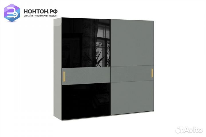 Шкаф-купе Омри 2.5м шиншилла серая / матовый лайт