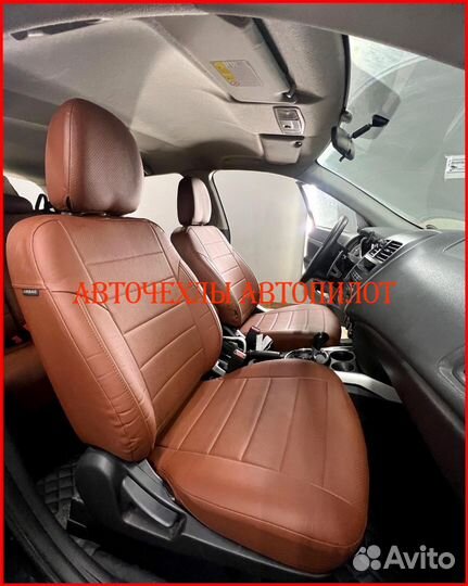 Чехлы Автопилот Mitsubishi ASX из экокожи коричнев