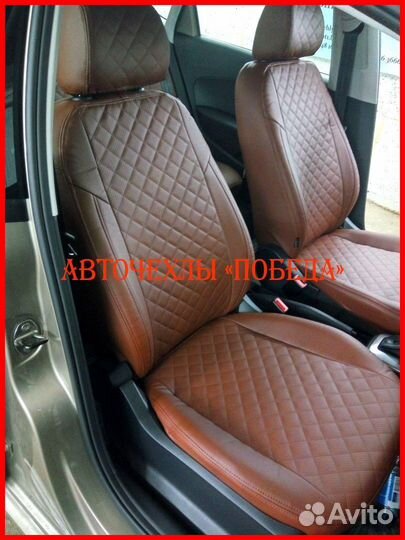 Чехлы Volkswagen Polo 5 Hb из экокожи коричневые