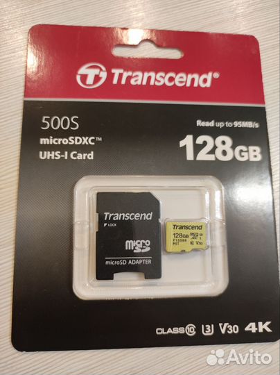 Карта памяти Microsd Transcend 500s 128gb MLC