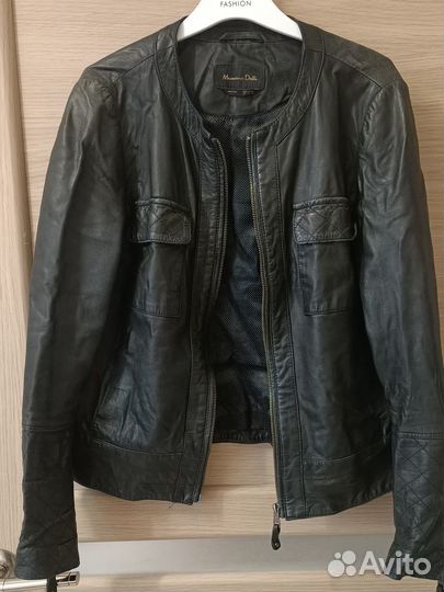 Кожаная куртка massimo dutti xs