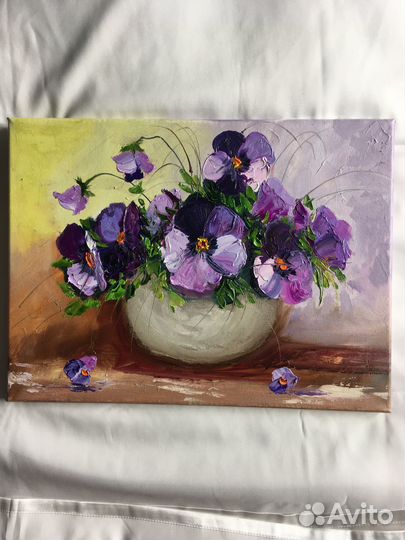 Картина маслом цветы/весенние цветы