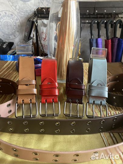 Ремень женский натуральная кожа люверсы т