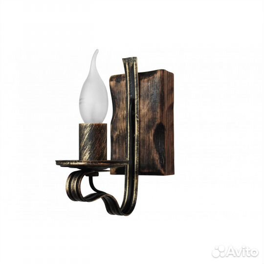 Деревянная люстра на 8 ламп