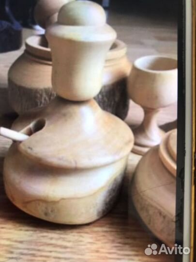 Самшит Шкатулка(Мраморный), Солонка/Десертница Сам