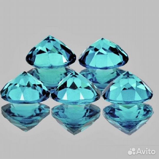 Апатит натуральный 1,56Ct 4мм 5шт VVS Круг Мадагас