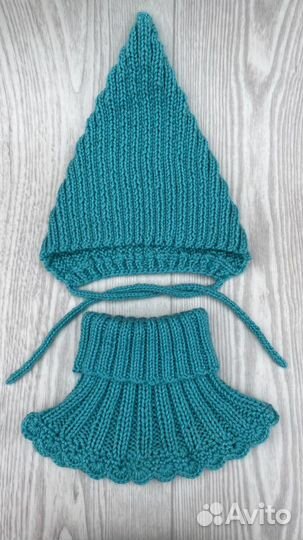 Детская шапка Гномик, Совёнок, манишка 48-52