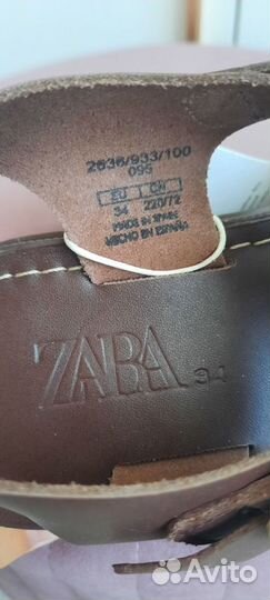 Сандалии кожаные zara для девочки