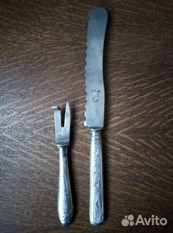 Нож для хлеба и нож консервный, старинные