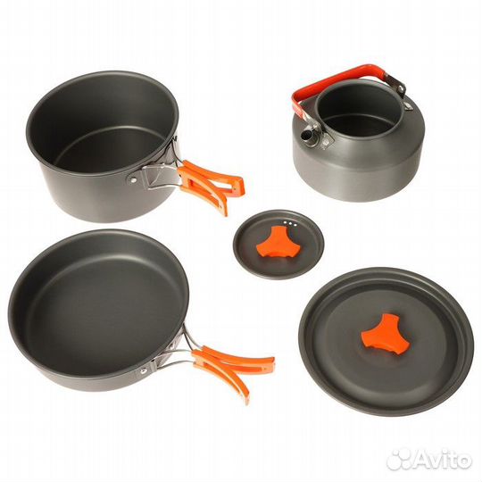 Набор посуды туристический: кастрюля, сковородка