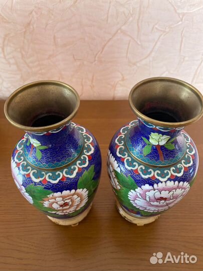 Парные вазы Клуазоне