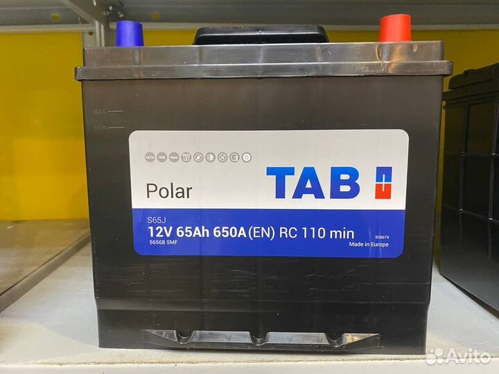 Аккумулятор Tab Asia 65 А/ч обратная полярность