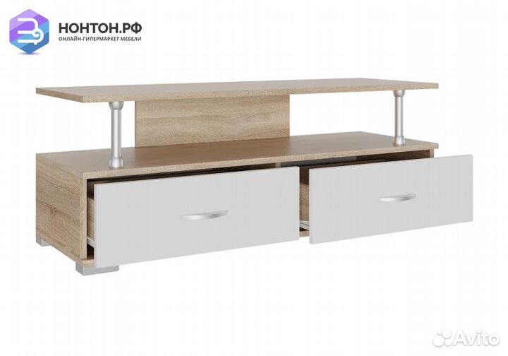 Тумба TV-5A дуб сонома светлый / белая шагрень