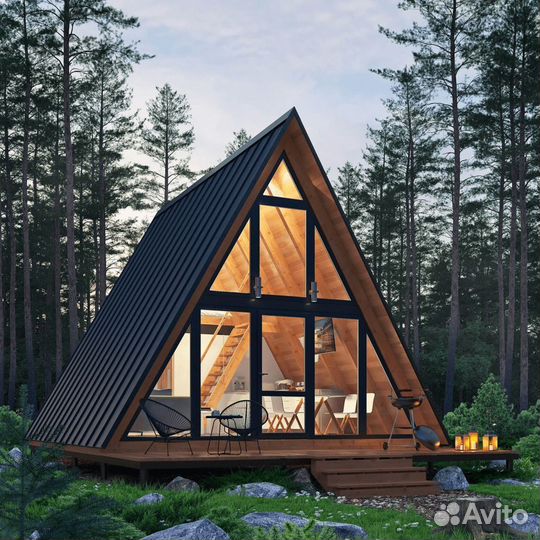 Топ проект дома A-Frame (А-Фрейм) быстровозводимый