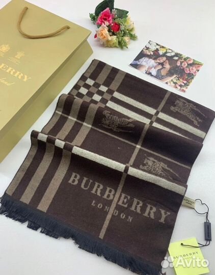 Мужской шарф burberry черный