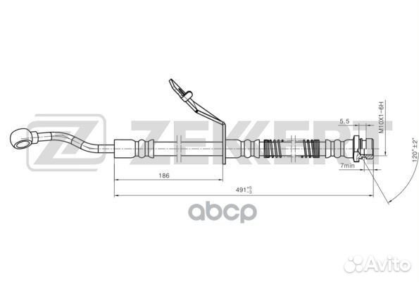 Шланг тормозной передний правый Hyundai Solaris