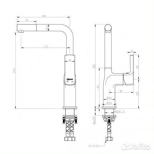 Смеситель кухни Lemark Ursus LM7205BL черный