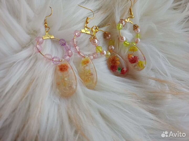 Серьги из эпоксидной смолы