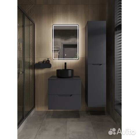 Тумба с раков. 60 графит/черн Li-60tugmdf+B07-345B