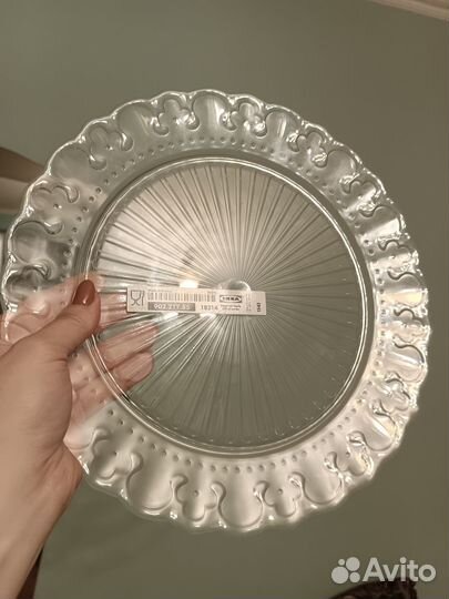 Тарелка прозрачная 28 см Икеа