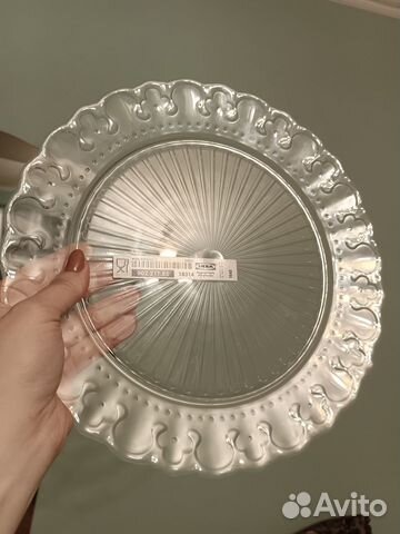 Тарелка прозрачная 28 см Икеа